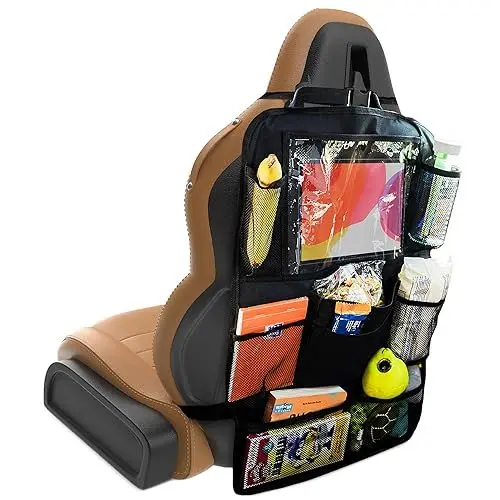 Produktbild: Amazinggirl Auto Organizer für Autositz - Rückenlehnenschutz Kinder Rücksitz Organizer Autositzschoner Autoorganizer Autorücksitzorganizer mit Tablet halterung universal passend 60x40 cm