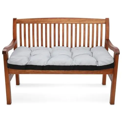 Produktbild: Amazinggirl Bankauflage Sitzkissen Outdoor Hollywoodschaukel Kissen 120 x 50 cm - Sitzpolster Bank Polster für Sitzbank Gartenbank und Paletten Bankkissen Indoor und Outdoorkissen Hellgrau