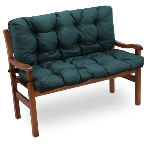 Produktbild: Amazinggirl Bankauflage Sitzkissen Outdoor Hollywoodschaukel Kissen 150 x 100 cm - Sitzpolster Bank Polster für Sitzbank Gartenbank und Paletten Bankkissen Indoor und Outdoorkissen Grün