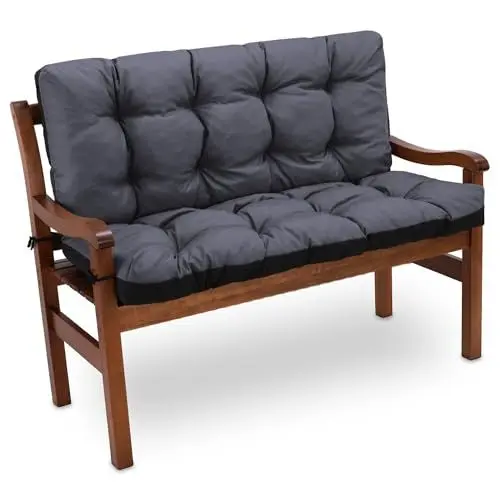 Produktbild: Amazinggirl Bankauflage Sitzkissen Outdoor Hollywoodschaukel Kissen 180 x 100 cm - Sitzpolster Bank Polster für Sitzbank Gartenbank und Paletten Bankkissen Indoor und Outdoorkissen Graphit