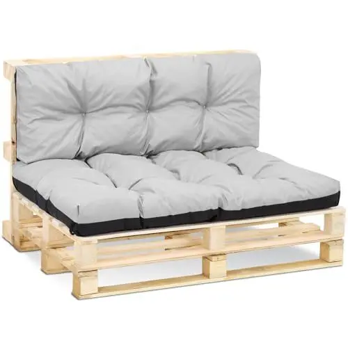 Produktbild: Amazinggirl Palettenkissen Outdoor Kissen Sitzkissen 80 x 120 cm - Auflagen für Paletten Europaletten Palettensofa und Palettenmöbel Palettenpolster Hellgrau