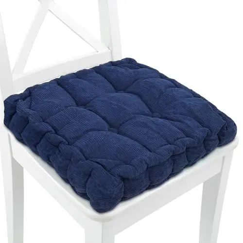 Produktbild: Amazinggirl Stuhlkissen 40x40 cm Sitzkissen - Sitzpolster für Stuhl Boxkissen Sitzauflage Matratzenkissen Sesselkissen Dunkelblau