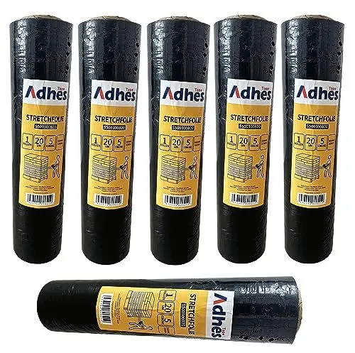 Produktbild: Amazinnov - Hochleistungs-Stretchkabel aus linearem Polyethylen (LLDPE) – 300m x 500 mm x 20 µm die bevorzugte Wahl für mehrteilige Verpackungen (Schwarz, 20 µm-300 m-Lot6)