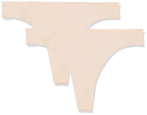 Produktbild: Amazon Aware Damen Superweicher Tanga aus Baumwolle mit mittelhohem Bund, 2er-Pack, Blasser Pfirsich, 42