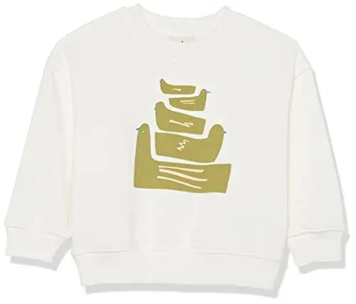 Produktbild: Amazon Aware Unisex Kinder Sweatshirt mit Rundhalsausschnitt aus französischem Frottee, Gebrochenes Weiß Vögel, 10 Jahre