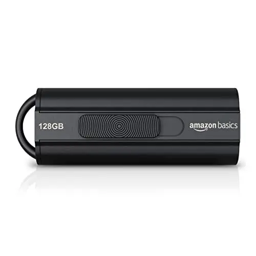 Produktbild: Amazon Basics 128 GB USB 3.1 Flash-Laufwerk, lesegeschwindigkeit von bis zu 130 Mbit/s, Schwarz