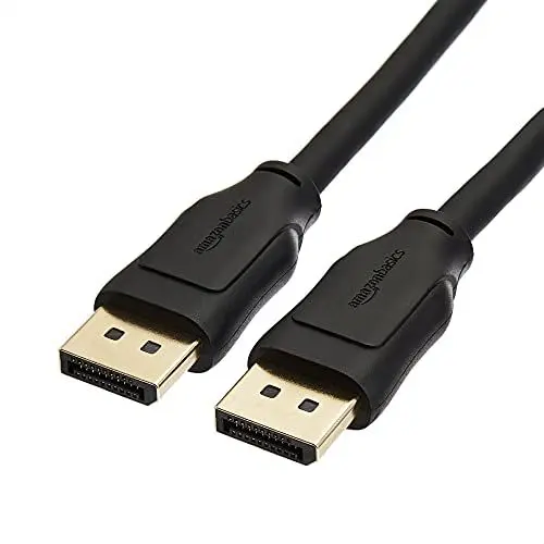 Produktbild: Amazon Basics 8K DisplayPort-auf-DisplayPort-1.4-Kabel mit einer Videoauflösung von 4K bei 120 Hz, 8K bei 60 Hz, HDR-Unterstützung, 3 m, Schwarz