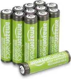 Produktbild: Amazon Basics AAA-NiMH-Akkus mit hoher Kapazität, wiederaufladbar, 850 mAh, bis zu 500-mal aufladbar, vorgeladen, 12 Stück