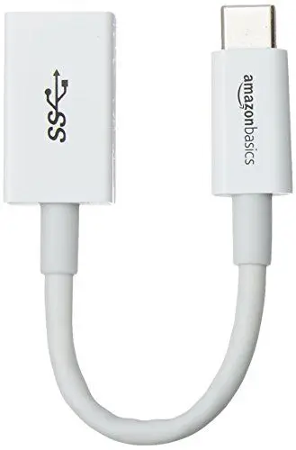 Produktbild: Amazon Basics USB-C-auf-USB-A 3.1 Gen1 Adapterkabel-Konverter, 5 Gbit/s High-Speed, USB-IF-Zertifiziert, für Laptops, Tablets, Telefone (iPhone 16/15), Weiß