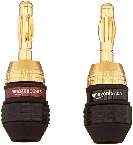 Produktbild: Amazon Basics Bananenstecker - Riegel, 6 Paar (12 Stück), Lautsprecher, Gold