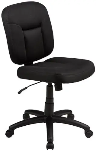 Produktbild: Amazon Basics Bürostuhl, Schreibtischstuhl mit gepolsterter Rückseite, rückenfreundlich, höhenverstellbar, einfache Montage, 65 D x 61 W x 87.5-98 H cm, schwarz