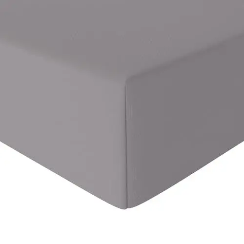 Produktbild: Amazon Basics Spannbettlaken, 135 x 190 x 30 cm, Mikrofaser, Spannbetttuch - Matratzenhöhe bis 30 cm, Dunkelgrau