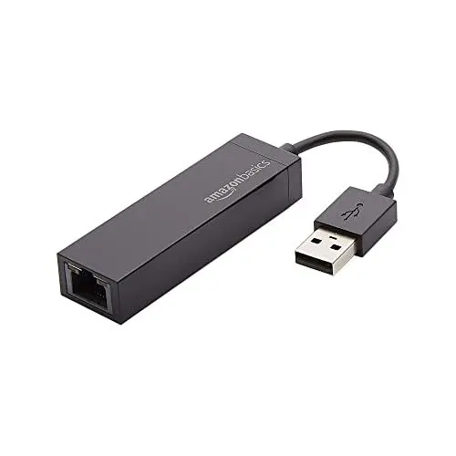 Produktbild: Amazon Basics Ethernet-LAN-Netzwerkadapter, USB 2.0, 10/100 Mbit/s, Schwarz