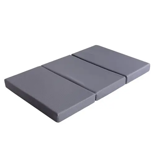 Produktbild: Amazon Basics Faltbare Gedächtnisschaum Matratze, Mittel Fest, 75 x 195 x 10 cm, Grau