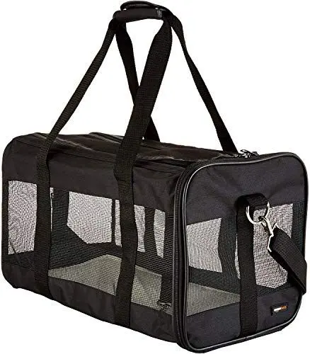 Produktbild: Amazon Basics Haustiertragetasche, weich für Hund, L, schwarz, L 50 x B 30.4 x H 30.4 cm