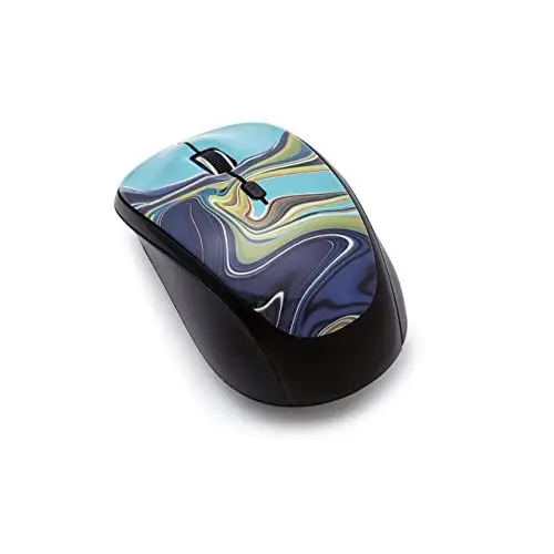 Produktbild: Amazon Basics Kabellose Maus, Canvas-Doodle-Design, Verschiedene Blautöne, 3.77