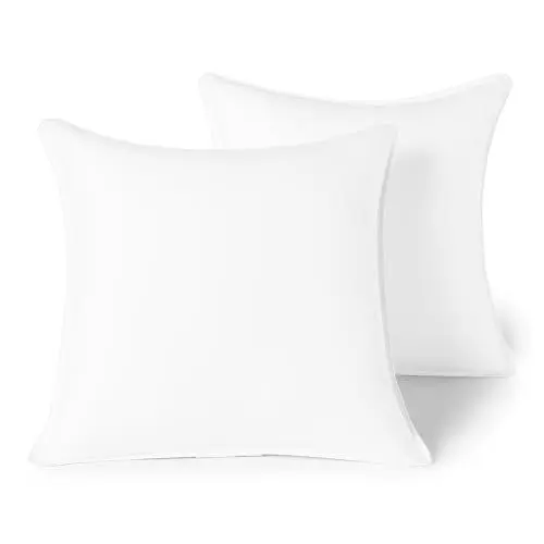 Produktbild: Amazon Basics Kissenfüllung, Hypoallergene Mikrofaser Waschbare Innenkissen Sofakissen Dekokissen, 45 x 45 cm, Weiß