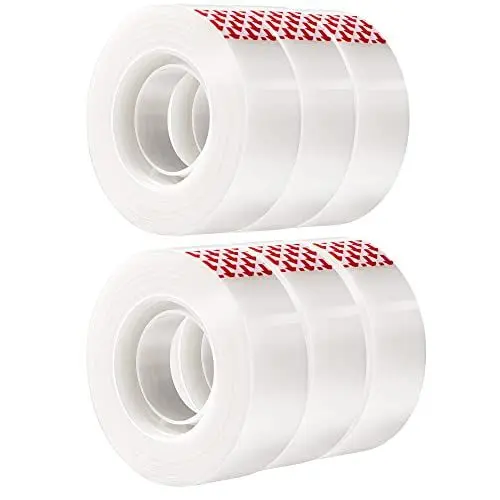 Produktbild: Amazon Basics Klebeband matt, für Reparaturarbeiten, Nachfüll-Packung, 6 stück, 1er-Pack, 5.3 x 1.9 cm, Transluzent