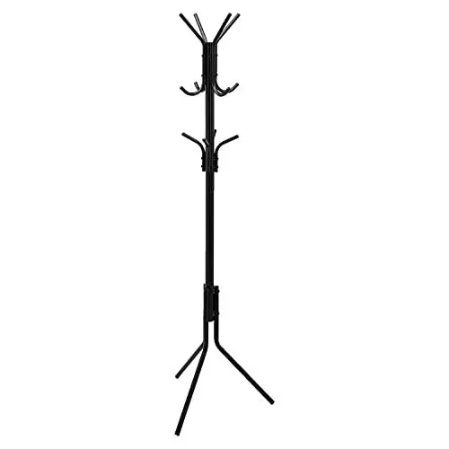 Produktbild: Amazon Basics Mantel-und Kleiderständer aus Metall, 49.5 x 49.5 x 169 cm (L x W x H), Schwarz