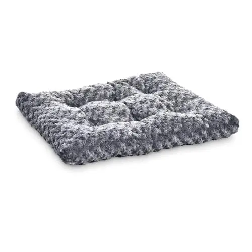 Produktbild: Amazon Basics Maschinenwaschbar Hundebett für Große Hunde - Waschbar und Strapazierfähig, 102 x 69 x 9 cm, Graue Wirbel