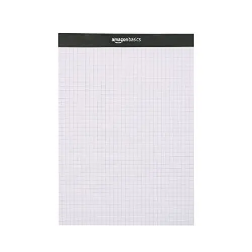 Produktbild: Amazon Basics Quad-Ruled Papierblock, 21.6 cm x 29.5 cm (Packung mit 2 Stück), Weiß