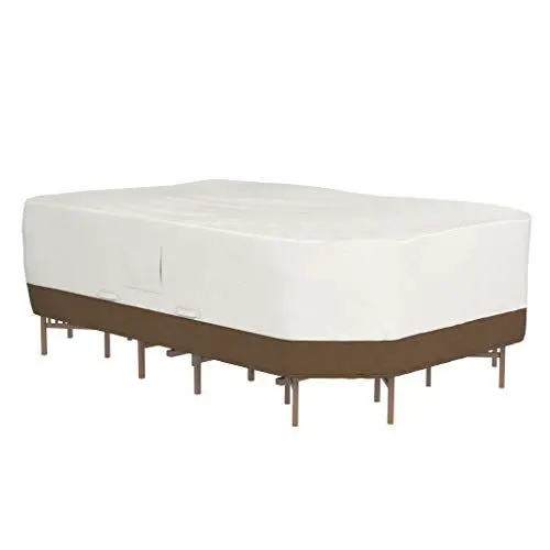 Produktbild: Amazon Basics Rechteckiger/ovaler Bezug für Terrassentisch und Stuhl, Beige/Bräunen, 279 x 213 x 61 cm
