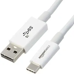 Produktbild: Amazon Basics USB-C-auf-USB-A 3.1 Gen 2-Adapter-Schnellladekabel, 10 Gbit/s High-Speed, USB-IF-Zertifiziert, für Apple iPhone 16/15, iPad, Samsung Galaxy, Tablets, Laptops, 0.9 m, Weiß