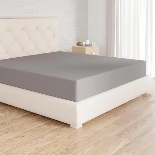 Produktbild: Amazon Basics Spannbettlaken, 180 x 200 x 30 cm, Mikrofaser, Spannbetttuch - Matratzenhöhe bis 30 cm, Dunkelgrau