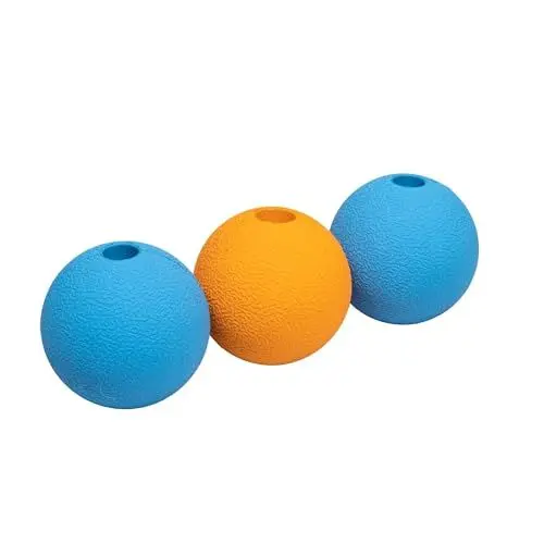 Produktbild: Amazon Basics Supreme Gummibälle zum Spielen für Hunde, 6.35 cm (3 Stück), Blau, Orange