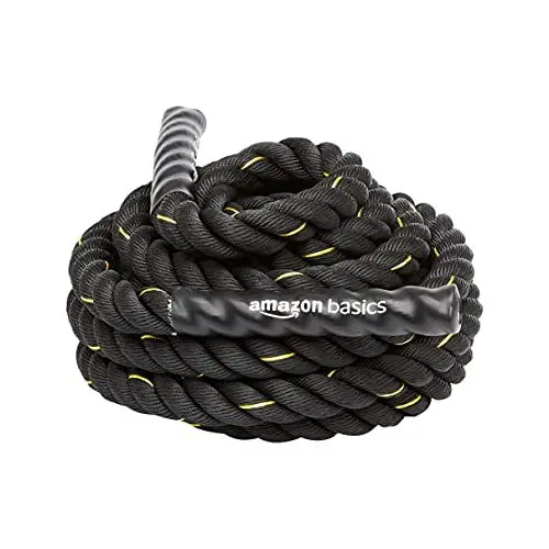 Produktbild: Amazon Basics Trainingsseil Battle Rope, 12 m x 5 cm, Schwarz