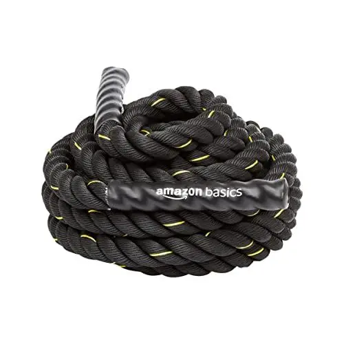 Produktbild: Amazon Basics Trainingsseil Battle Rope, 9m x 3,8cm, Schwarz