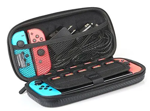 Produktbild: Amazon Basics Transportetui für die Nintendo Switch und Zubehör, 26,2 x 6 x 13,3 cm, Schwarz