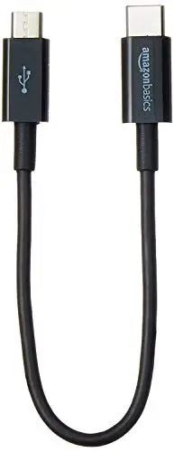 Produktbild: Amazon Basics USB-C to Micro USB 2.0 Cable for Smartphone- 15.2 cm, Black