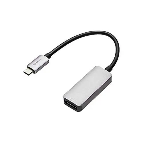 Produktbild: Amazon Basics USB-C-auf-DisplayPort-Adapter, Aluminium, Grau