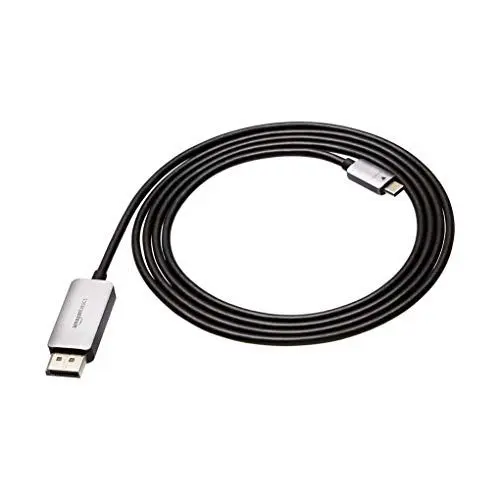 Produktbild: Amazon Basics USB-C-auf-DisplayPort-Kabel, Aluminium, 1.8 m, Grau