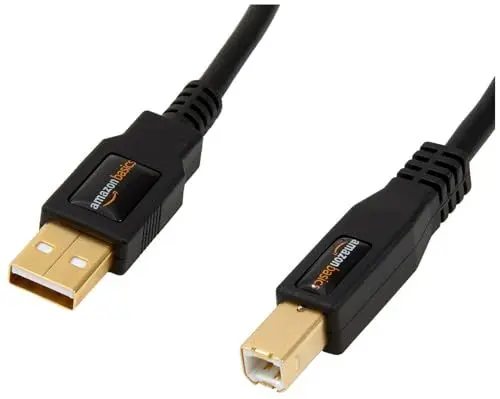 Produktbild: Amazon Basics USB-Kabel, USB-A auf USB-B-Stecker, USB 2.0, Anschlüsse vergoldet, 1.8 m, für Drucker