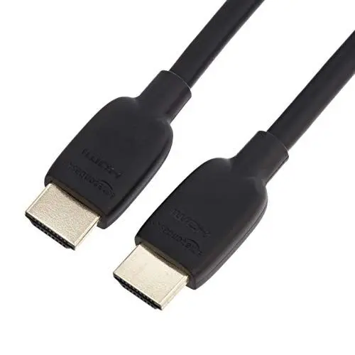 Produktbild: Amazon Basics HDMI-Kabel, 48 Gbit/s, zertifiziert, Ultra-High-Speed, 8K bei 60 Hz, 4K bei 120 Hz, vergoldete Stecker, Ethernet-fähig, 1.8 m, Schwarz