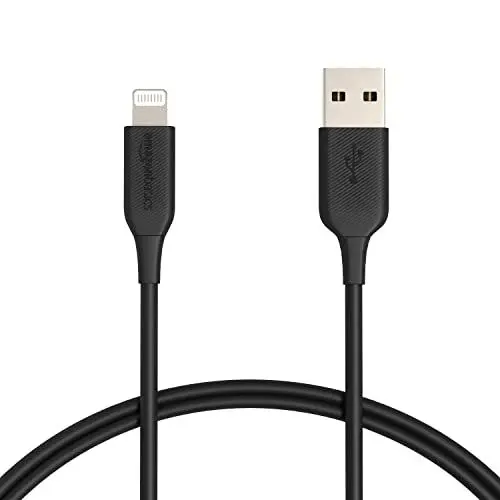 Produktbild: Amazon Basics Verbindungskabel Lightning auf USB-A, MFi-zertifiziertes Ladekabel für iPhone, schwarz, 0.9 m, 2 Stück