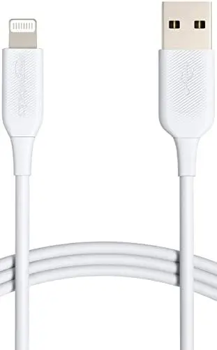 Produktbild: Amazon Basics Verbindungskabel Lightning auf USB-A, MFi-zertifiziertes Ladekabel für iPhone, weiß, 1.8 m