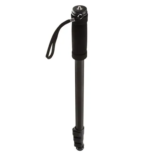 Produktbild: Amazon Basics - 54 bis 170 cm Leichtes Tragbares Ausziehbares Kamera- Und Fotografie-Einbeinstativ, Aluminium, Teleskop, Schwarz
