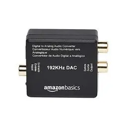 Produktbild: Amazon Basics – Audioadapter für digitales optisches Coax auf analoges RCA, 192 kHz, ABS, 2 x 1.61 x 1.02in