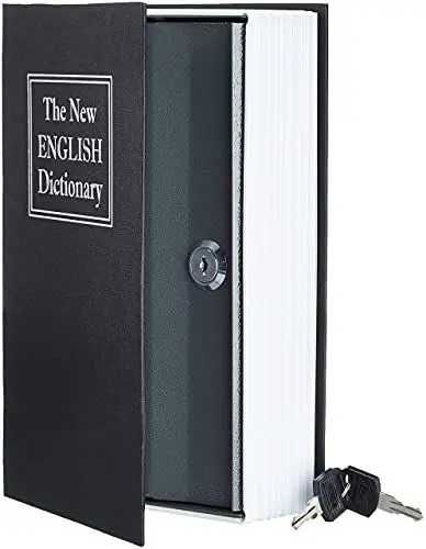 Produktbild: Amazon Basics Buch-Safe, Schloss mit Schlüssel - 5.6 x 15.5 x 23.9 cm, Schwarz