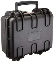 Produktbild: Amazon Basics - Kleine Schützende Tragbare Harte Kameratasche mit Anpassbarem Passform-Schaumstoff für Drohnen, Kamera, Objektive und Zubehör, Wasserdicht, Stoßfest, 30.7 x 27 x 14.2 cm, Schwarz