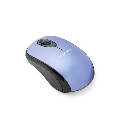 Produktbild: Amazon Basics Kabellose Computer-Maus mit USB-Nano-Empfänger, Blau