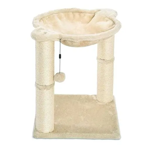 Produktbild: Amazon Basics Katzen-Kratzbaum mit Haus, Hängematte, Bett und Kratzstamm, 41 x 51 x 41 cm, beige
