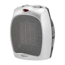 Produktbild: Amazon Basics - Keramik-Standheizung, 1500 W, mit verstellbarem Thermostat - Silberfarben