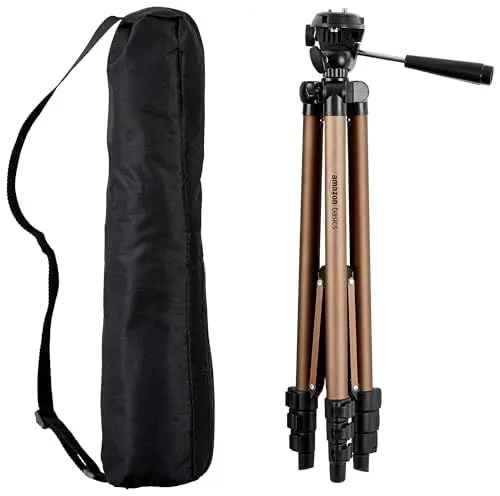 Produktbild: Amazon Basics Leichtes Stativ mit Tasche,127 cm, Champagner