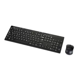 Produktbild: Amazon Basics – Tastatur-Maus-Set, volle Größe, kabellos, USB-Empfänger mit 2,4 GHz, DE-Layout, schwarz