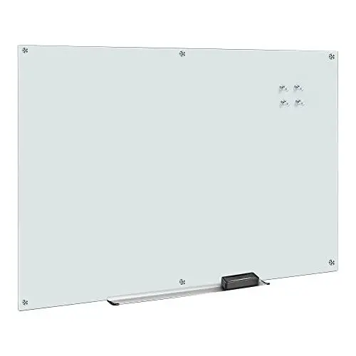 Produktbild: Amazon Basics Trocken abwischbares Whiteboard aus Glas, magnetisch, 183 x 122 cm, Weiß