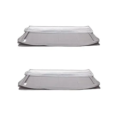 Produktbild: Amazon Basics - Unterbettkommode mit Reißverschluss und transparenter Oberseite aus Vinyl, 2er-Pack, Grau, ‎106.7 x 45.7 x 15.2 cm